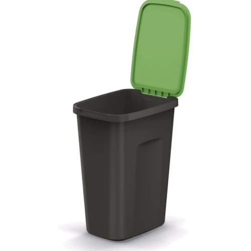 Баки для сортування сміття Prosperplast Keden Compacta Q Plus, комплект 3х35л чорний, кришка синя/зелена/жовта (5905197562223)