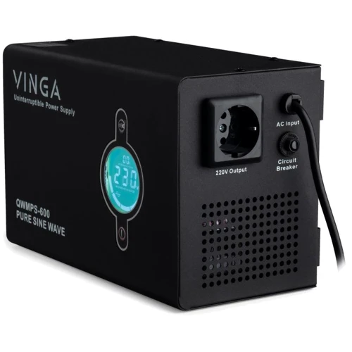 Vinga QWMPS-600 600VA LCD (QWMPS-600): Количество Euro-розеток, шт 1