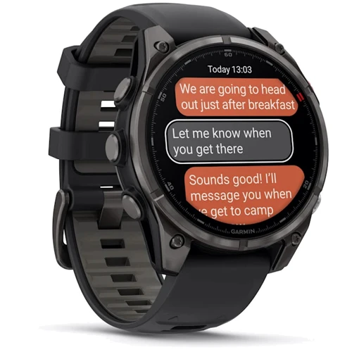 Смарт-часы Garmin Fenix 8 Pro AMOLED 47mm Sapphire Carbon Grey DLC Titanium with Black/Pebble Grey Silicone Band (010-03198-01)
