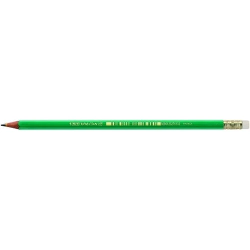 Набір олівців чорнографітних 4 шт шестикутних BIC Evolution HB з ластиком Зелений (3270220049012): Тип прості