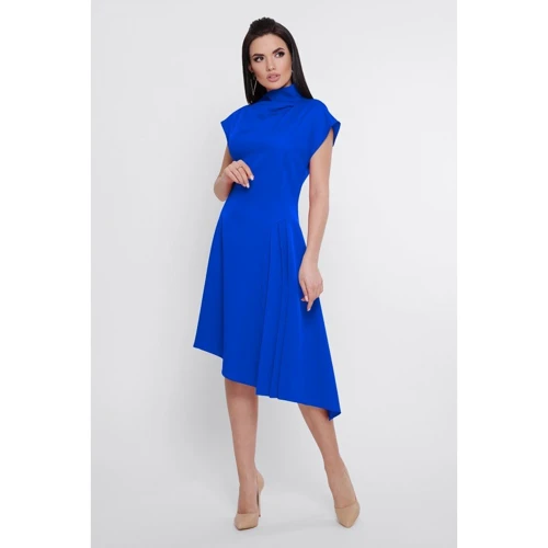 Платье FashionUp PL-1758D 44 синее повседневное удлиненное миди