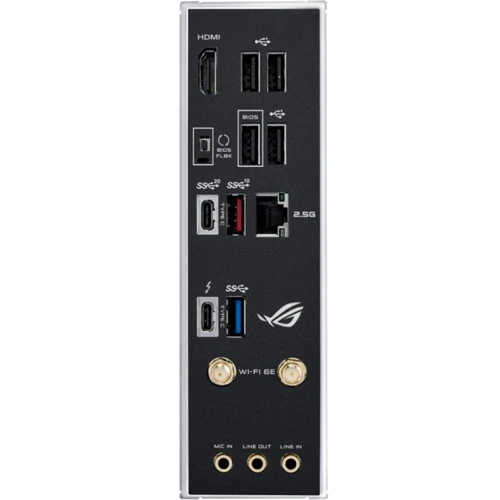 ASUS ROG STRIX Z590-I GAMING WIFI: Роз'єми на задній панелі USB 2.0, USB 3.2 Gen 2, USB 3.2 Gen 1, Thunderbolt