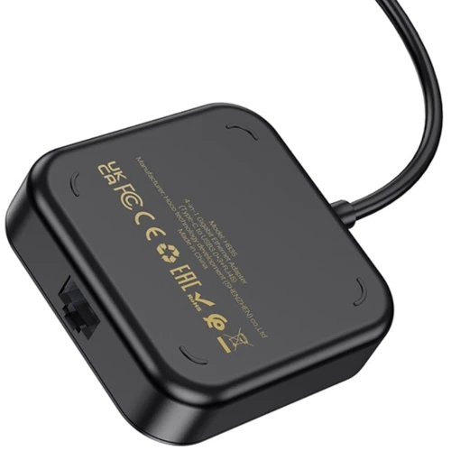 Адаптер Hoco Adapter HB35 USB-C to 3xUSB3.0+RJ45 Black (6931474799005) фото 4