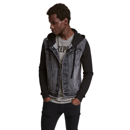Куртка H & M 3933404 50 чорна демісезон з капюшоном
