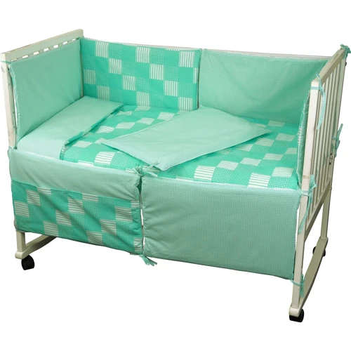 Набор для детской кроватки Руно "Клетка" 60x120 (977Клітинка_зелений): Тип постельный комплект