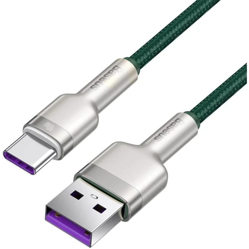 Кабель Baseus USB Cable to USB-C Cafule Metal 40W 1m Green (CATJK-A06) фото 6