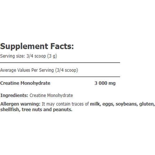 Креатин Amix Creatine Monohydrate 500 g+250 g free /250 servings/Unflavored: Пол Унисекс