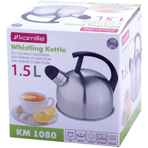Чайник Kamille KM-1080 1.5л: Область застосування Для электрических плит, Для индукционных плит, Для галогенных/стеклокерамических плит, Для газовых плит