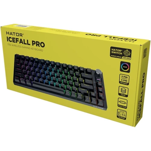 Клавиатура Hator Icefall Pro Wireless/Bluetooth/USB Black (HTK450UA) UA