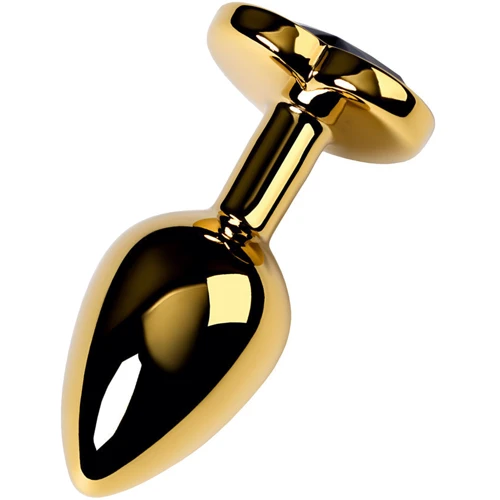 Анальная пробка с кристаллом Metal By Toyfa Gold anal plug Tourmaline