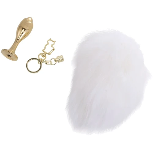 Анальна пробка Кролячий хвіст LOCKINK SEVANDA White Bunny-Tail Anal Rose-shape Plug