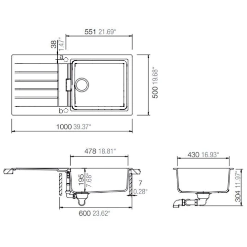 Schock SIGNUS D-100L (50056091): Форма Прямоугольная