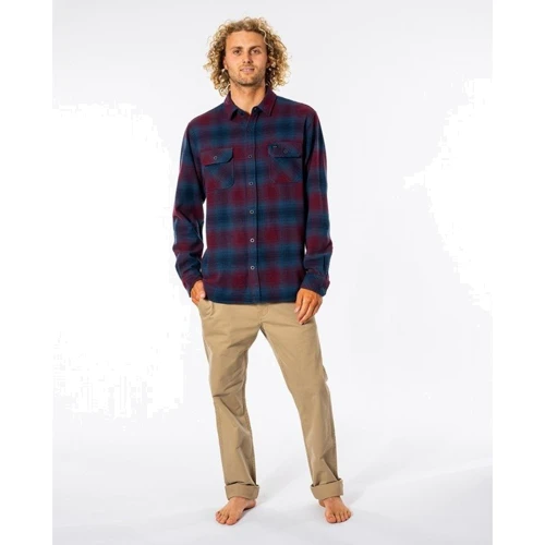 Рубашка Rip Curl Count L/S Shirt CSHDV9-4370 50 бордовая с длинным рукавом: Воротник/Горловина Отложной