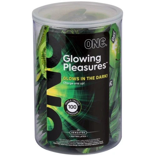 Набір презервативів ONE Glowing Pleasures 100 шт.: Тип Світиться