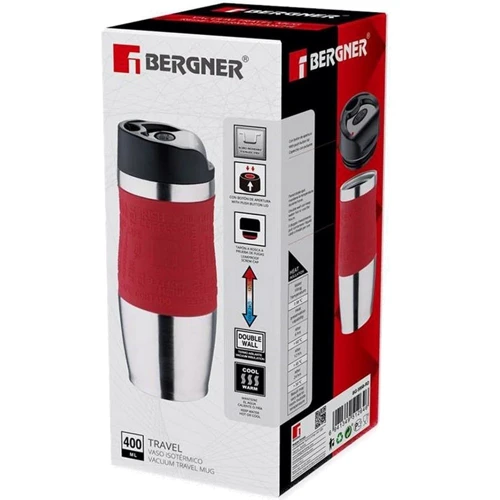 Термокухоль Bergner Travel BG-5958-RD 400 мл (00000025235): Об'єм, л 0.4