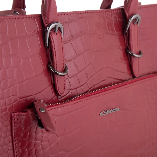 Женская сумка тоут Giorgio Ferretti красная (SHIGF2019933-red): Фактура Тиснение, Матовая