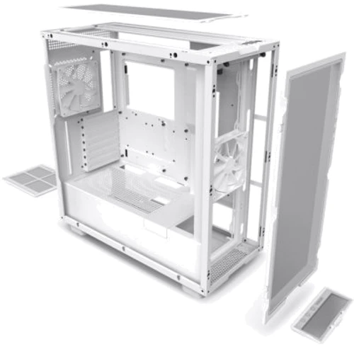 Корпус NZXT H7 v1 2022 Flow Edition All White (CM-H71FW-01): Матеріал передній панелі Скло