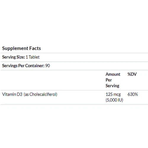 Natrol Vitamin D3, Fast Dissolve, Strawberry Flavor, 5.000 IU, 90 Tablets (NTL-05891): Форма выпуска Таблетки