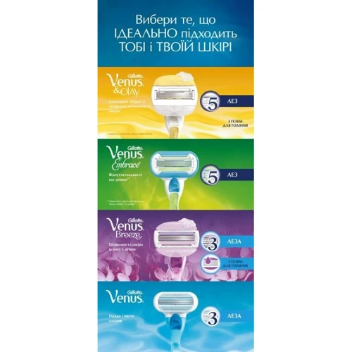 Gillette Venus & Olay Sugarberry Станок для бритья с 2 сменными кассетами: Количество в упаковке, шт 2