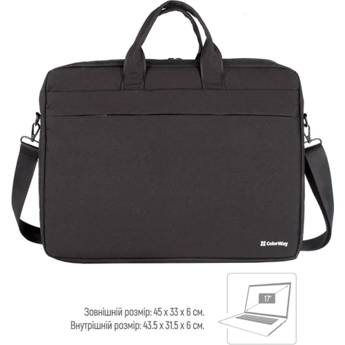Сумка для ноутбуков ColorWay 17.3" Modern Black (CW-LBM173-BK) фото 9