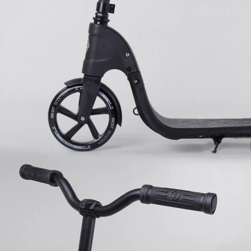 Самокат двухколесный Best Scooter c PU колесами, широким велосипедным рулем, новым зажимом руля Black (98440): Максимальная допустимая нагрузка, кг 100