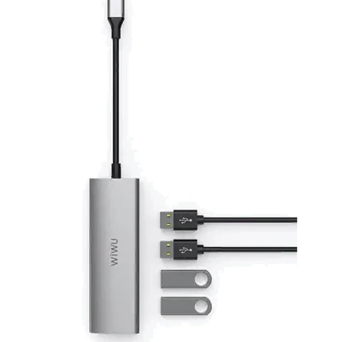Адаптер WIWU Adapter Alpha 440 USB-C to 4xUSB Space Grey: Интерфейс подключения USB-C
