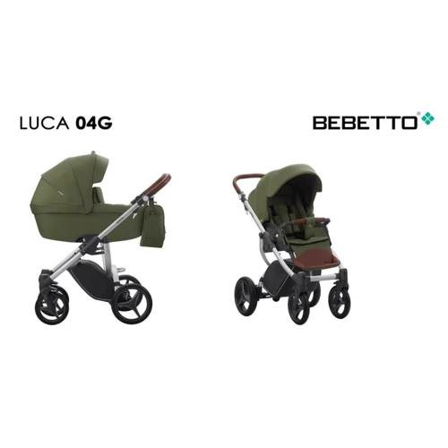 Универсальная коляска 2 в 1 Bebetto LUCA (04) хаки (серая рама) (503.20.18.G04)
