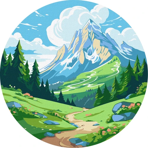 Картина за номерами Ідейка Зелена долина ©art_selena_ua ø26 см (KHO-R1041)