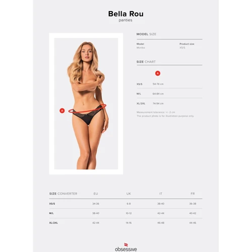Трусики Obsessive Bella Rou black XL/2XL