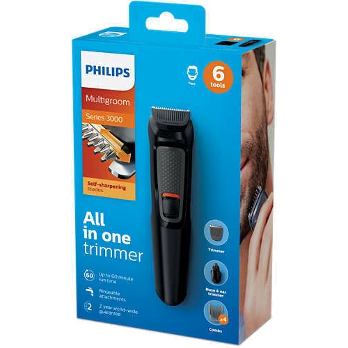 Машинка для стрижки (триммер) Philips MG3710/15: Особенности Влажная очистка, Беспроводной, Портативный, Индикатор заряда