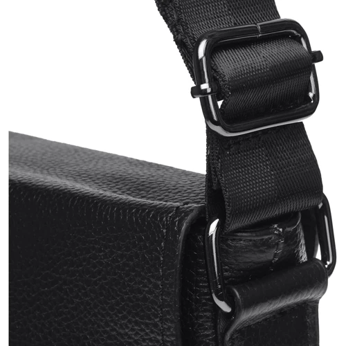 Чоловіча сумка планшет Borsa Leather чорна (K17859-black): Фактура матова, Зерниста