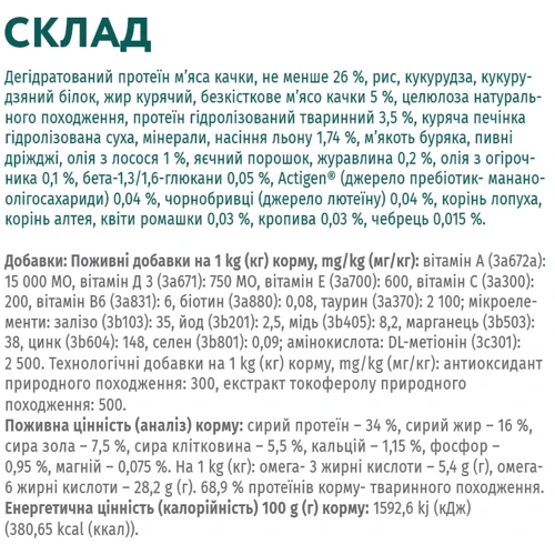 Сухой корм для кошек Optimeal со вкусом утки 4 кг (B1840701): Класс Супер премиум