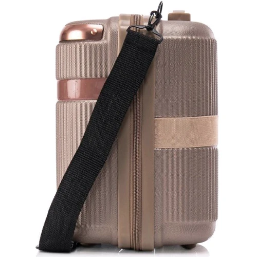 Бьюті-кейс Semi Line 16L Champagne шампань (T5668-1): Тип ручки Со съемным ремнем, Плечевой ремень, Короткая ручка