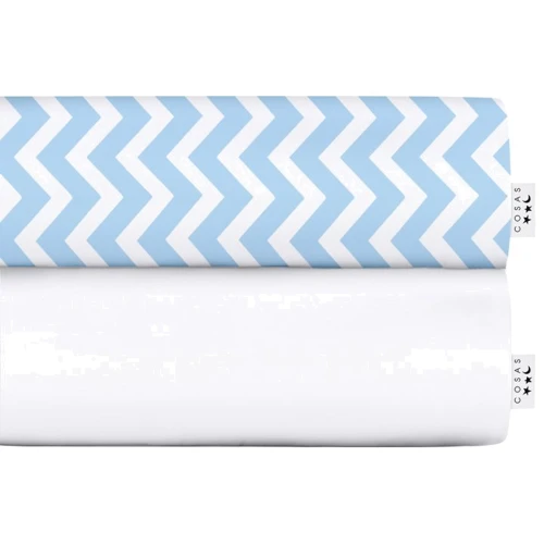 

Набор простыней Cosas White/Zigzag light blue 120x60 см (4822052056875)