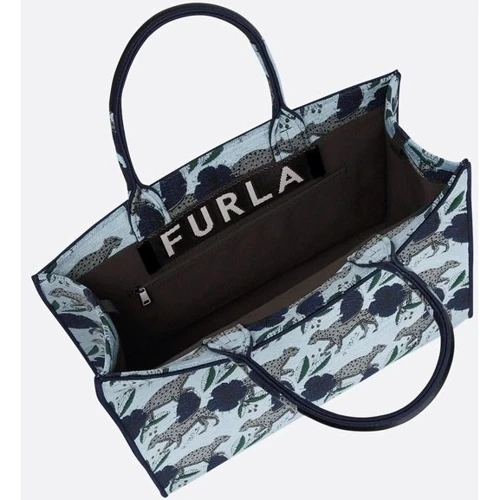 Женская сумка шоппер Furla OPPORTUNITY L TOTE голубая (WB00255BX1192TI000): Застежка Без застежки