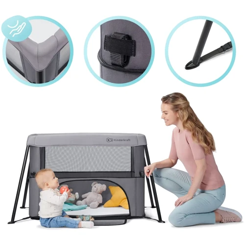 Ліжко-манеж 2 в 1 Kinderkraft Movi Grey (KCMOVI00GRY0000) фото 18
