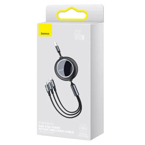 Кабель Baseus Cable USB-C to Micro USB/Lightning/Type-C Bright Mirror 2 Series 66W 1.1m Black (CAMJ010101): Длина 1.1 м