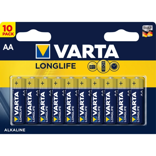 Батарейки VARTA LONGLIFE AA BLI 10 ALKALINE
