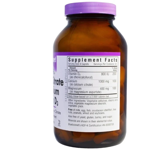 Bluebonnet Nutrition Calcium Citrate Magnesium Vitamine D3 180 caps: Тип Мультиминералы