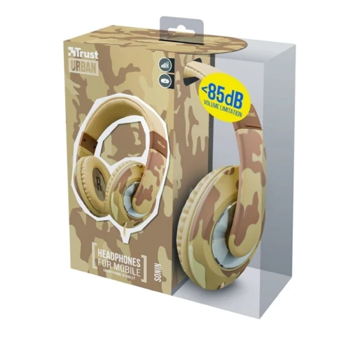 Наушники Trust Sonin Kids Over-Ear Desert Camo (22204): Сопротивление наушников (Ом) 32