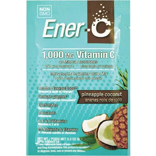 Ener-C Vitamin C, Pineapple With Coconut 1000 mg, 1 sachet 0.3 oz (9.4 g) (EC061)