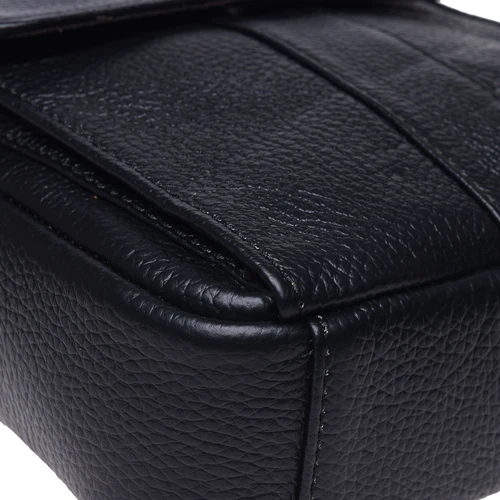 Мужская сумка планшет Borsa Leather черная (K18154-black): Фактура Матовая, Зернистая