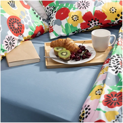 Простирадло на гумці ІКЕА Bruksvara синій 140х200 см (70574599)