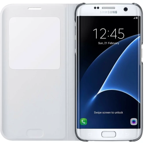 Аксессуар для смартфона Samsung S View Cover White (EF-CG935PWEGRU) for Samsung G935 Galaxy S7 Edge: Материал поликарбонат и полиуретан