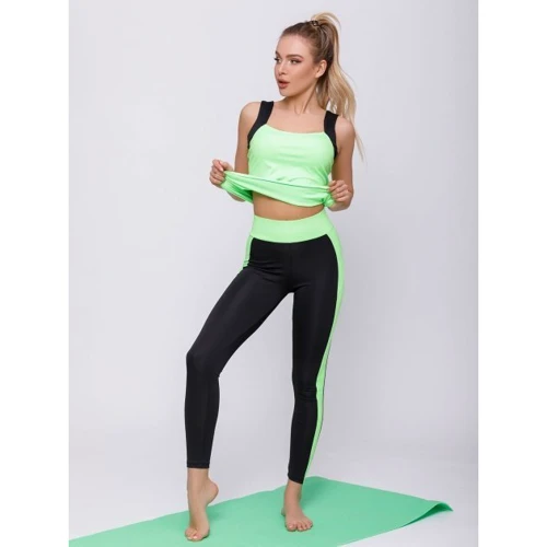 Спортивний костюм ISSA PLUS 12457 42 чорний / салатовий
