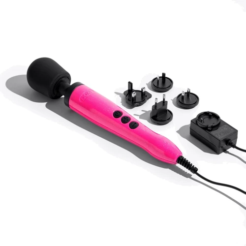 Вибромассажер DOXY Die Cast Massager Hot Pink, очень мощный, питание 220В, металлический корпус