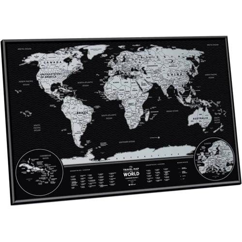 Скретч карта мира Travel Map Weekend Black World silver (WBWs): Производитель Travel Map