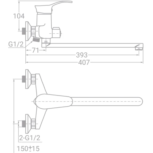 Смеситель универсальный (ванна и раковина) TAU SE-2C245C