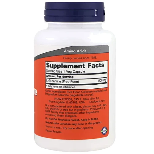 Now Foods L-Glutamine 500 mg 120 caps L глютамин: Тип Глютамины