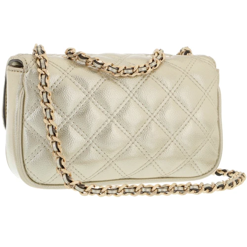 Женская сумка кросс боди Guess Cessily Micro Mini золотистая (HWMG7679780-GOL): Фактура Стеганая, Матовая
